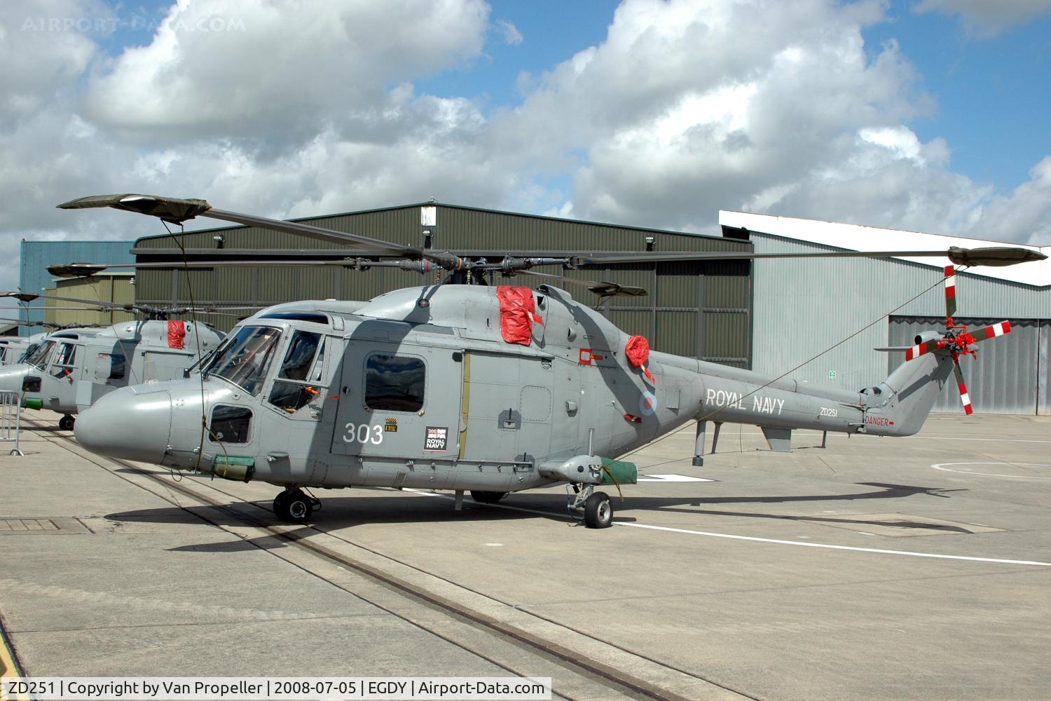ZD251, Westland Lynx HAS.3S C/N 251, Fleet Air Arm Westland Lynx HAS.3S helicopter at RNAS Yeovilton Air Day 2008