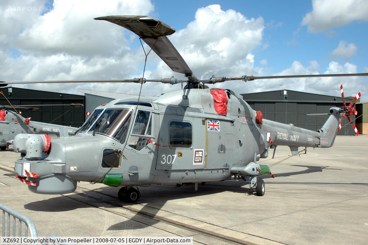 XZ692, 1979 Westland Lynx HMA.8SRU C/N 121, Fleet Air Arm Westland Lynx HMA.Mk.8DAS helicopter at RNAS Yeovilton Air Day 2008