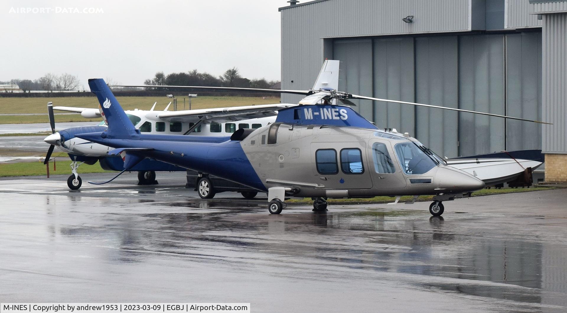 M-INES, 2012 AgustaWestland AW-109SP GrandNew C/N 22282, M-INES at Gloucestershire Airport.