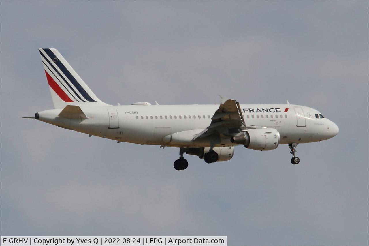 F-GRHV, 2001 Airbus A319-111 C/N 1505, Airbus A319-111, On final rwy 09L, Roissy Charles De Gaulle airport (LFPG-CDG)