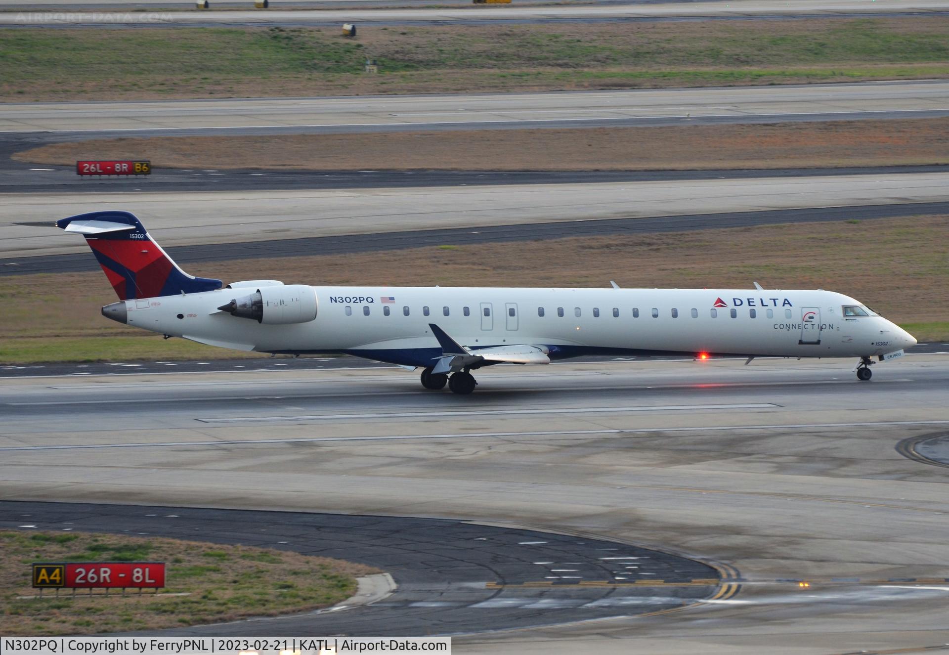 N302PQ, 2013 Bombardier CRJ-900 (CL-600-2D24) C/N 15302, Delta Connection CL900 arriving