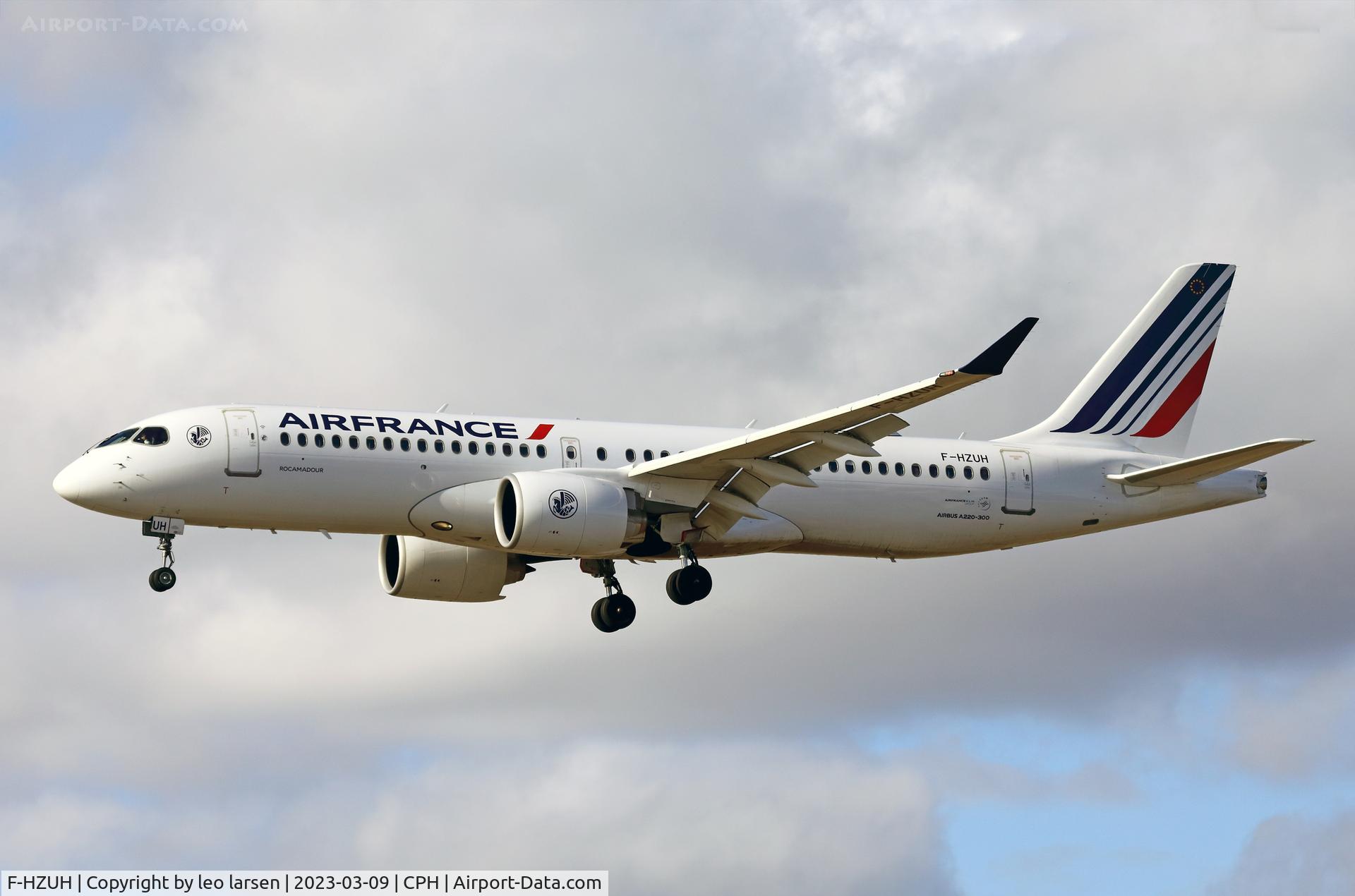 F-HZUH, 2022 Airbus A220-300 C/N 55157, Copenhagen 9.3.2023