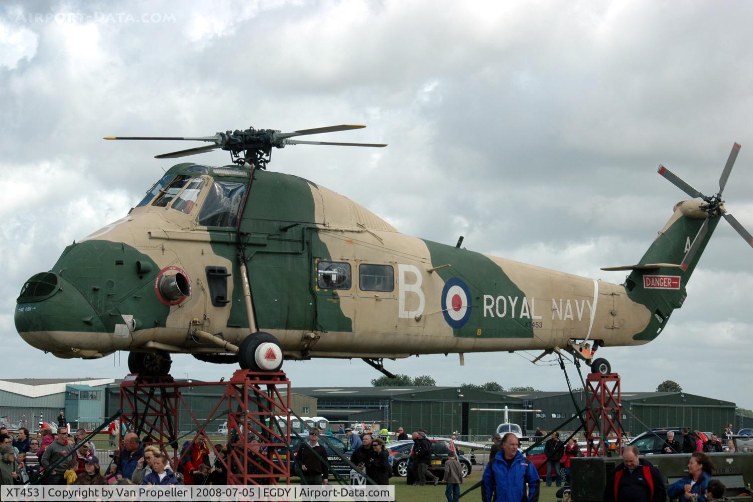 XT453, 1965 Westland Wessex HU.5 C/N WA275, Fleet Air Arm Westland Wessex HU.5 helicopter at RNAS Yeovilton Air Day 2008. Cut-off rotorblades.