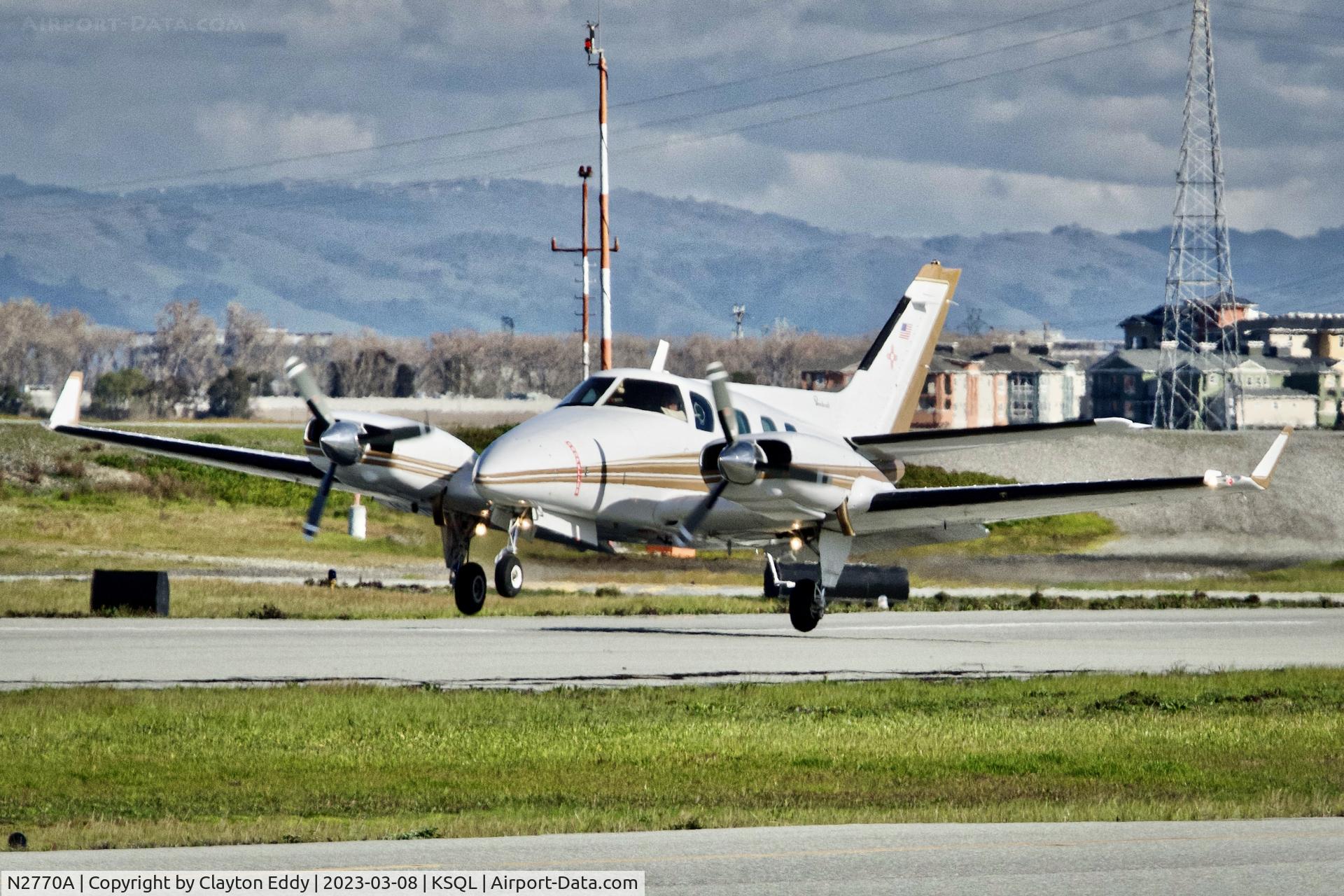 N2770A, 1979 Beech B-60 Duke Duke C/N P-492, San Carlos Airport in California 2023.