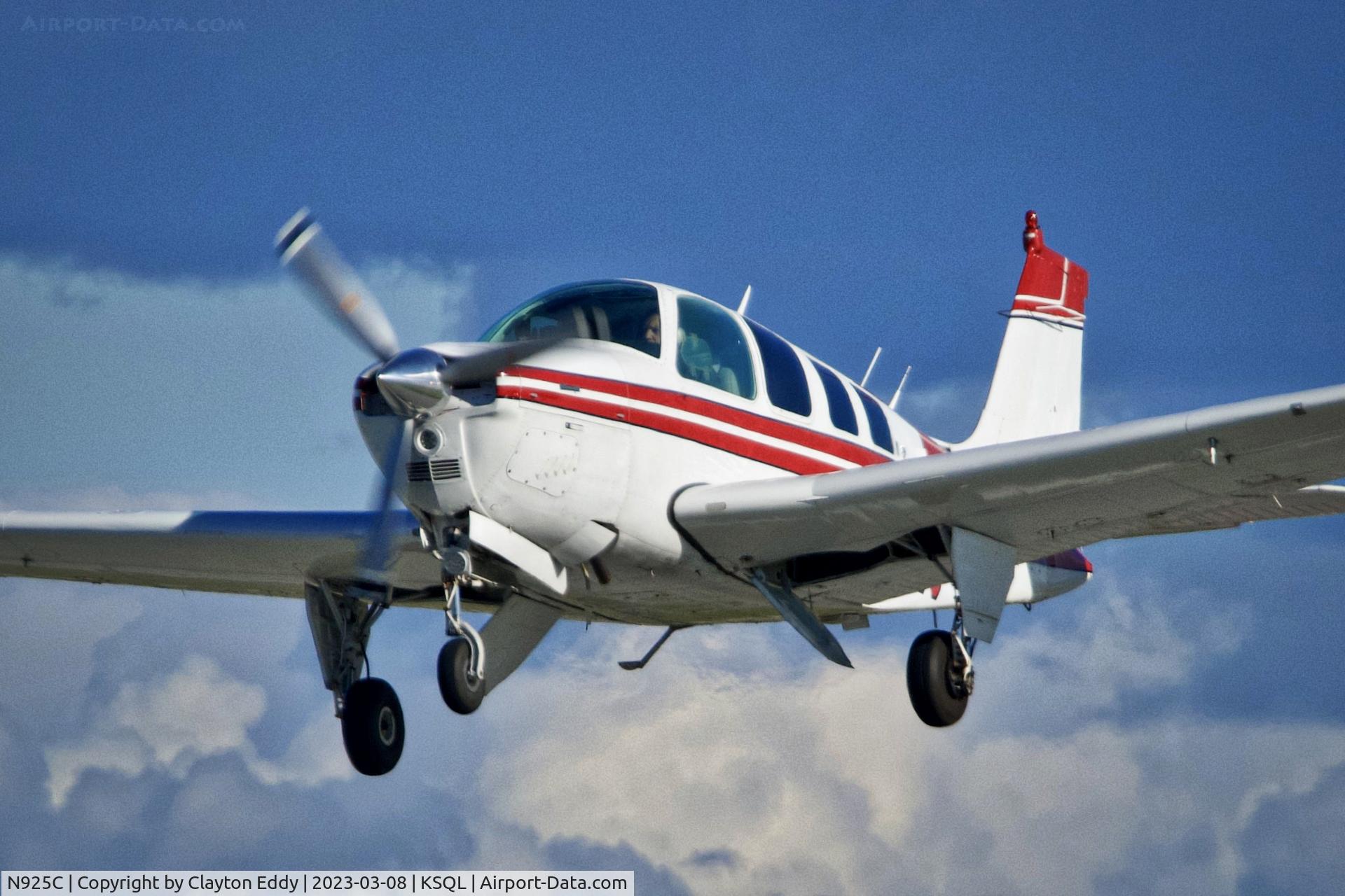 N925C, 1977 Beech A36 Bonanza 36 C/N E-1057, San Carlos Airport in California 2023.
