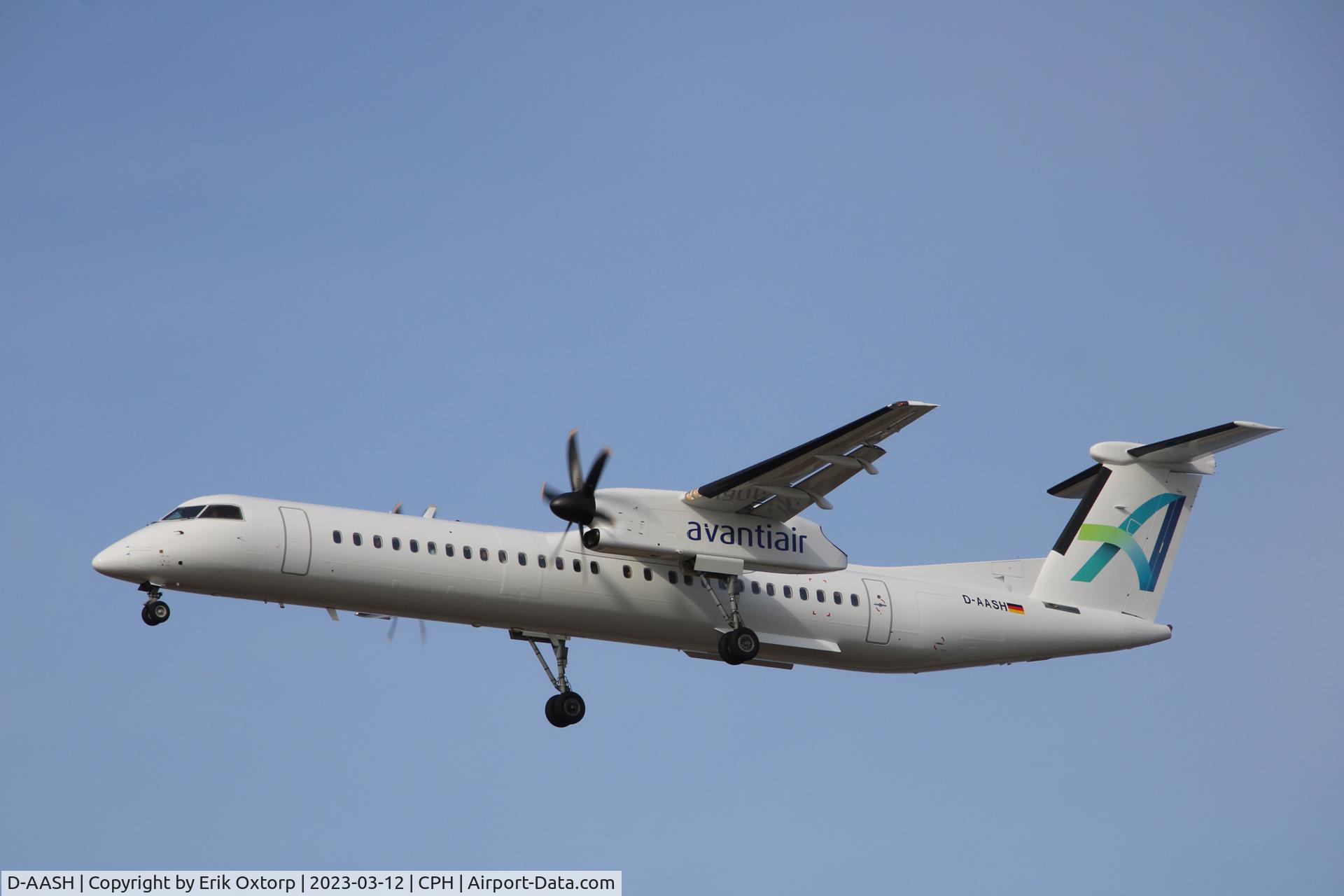 D-AASH, 2008 De Havilland Canada DHC-8-400 Dash 8 C/N 4187, D-AASH landing rw 22L