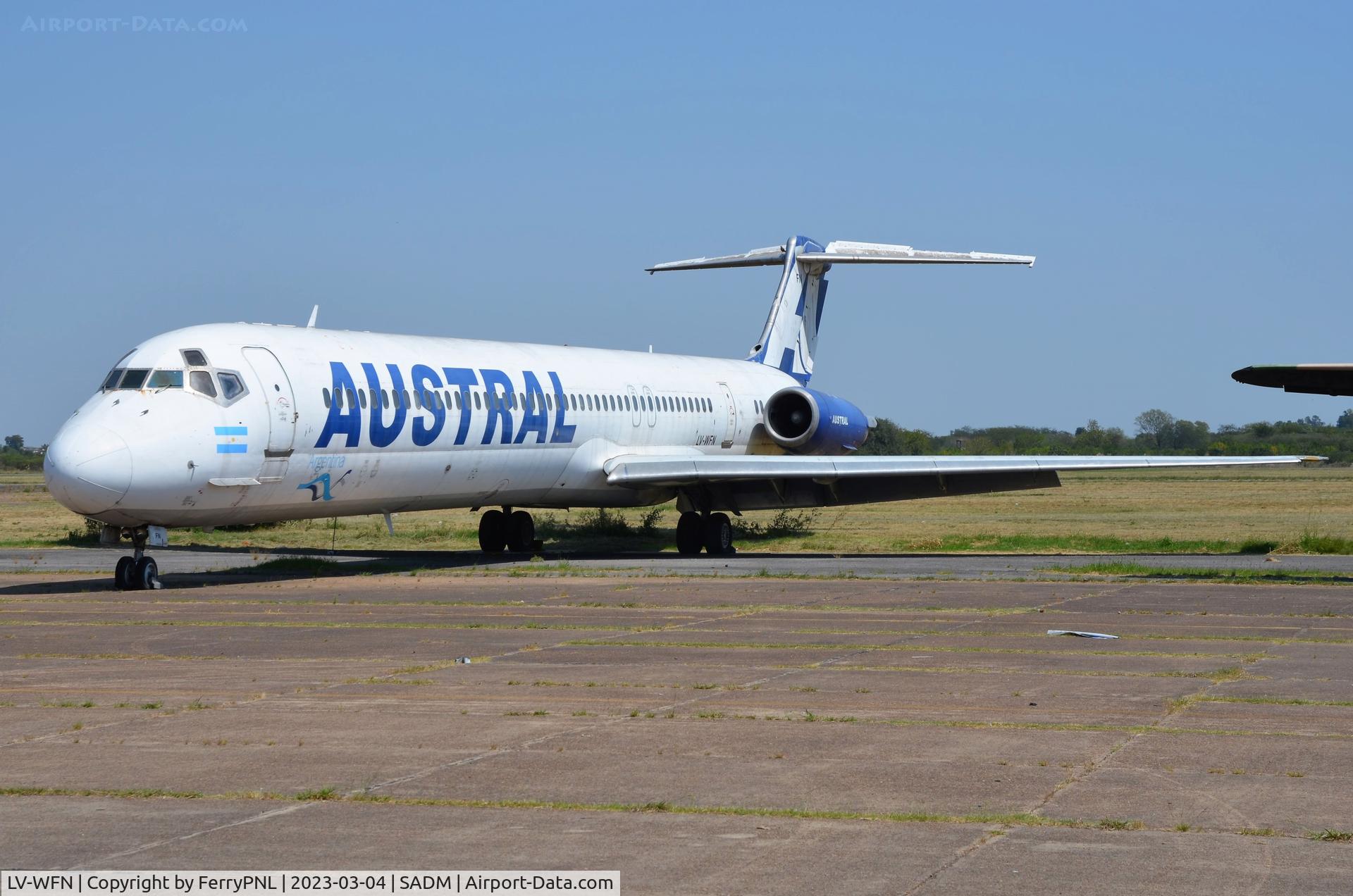 LV-WFN, 1980 McDonnell Douglas MD-81 (DC-9-81) C/N 48025, Austral MD81 exhibited at the Museum in Moron, Argentina