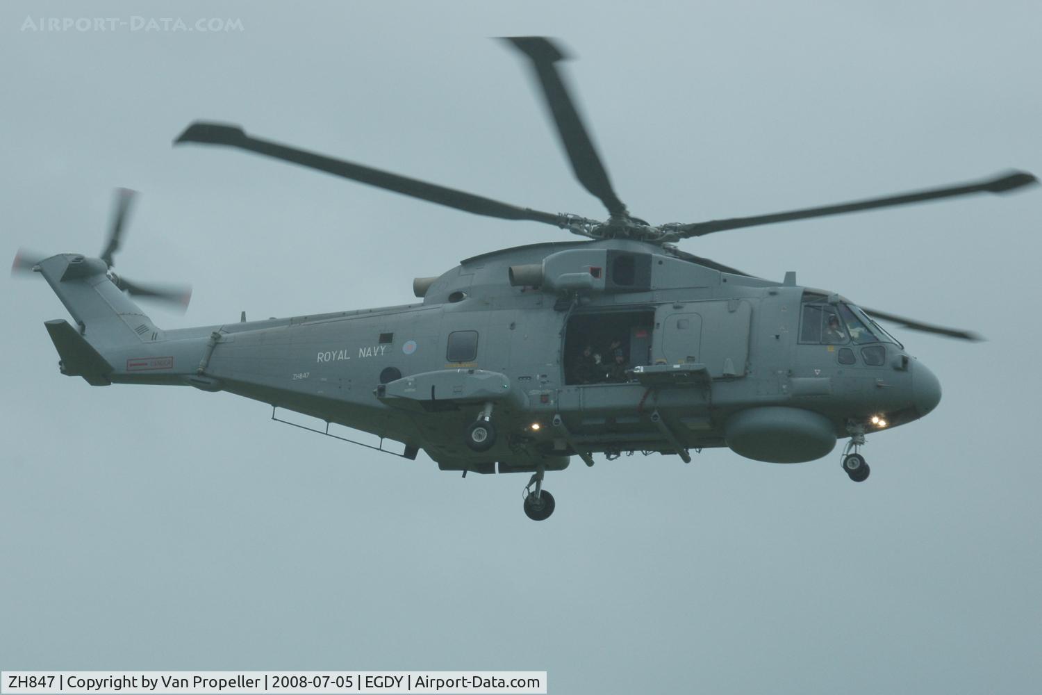 ZH847, 2003 Westland EH-101 Merlin HM1 (Mk111) C/N 50111/RN27, Fleet Air Arm Merlin HM.1 helicopter at RNAS Yeovilton Air Day 2008
