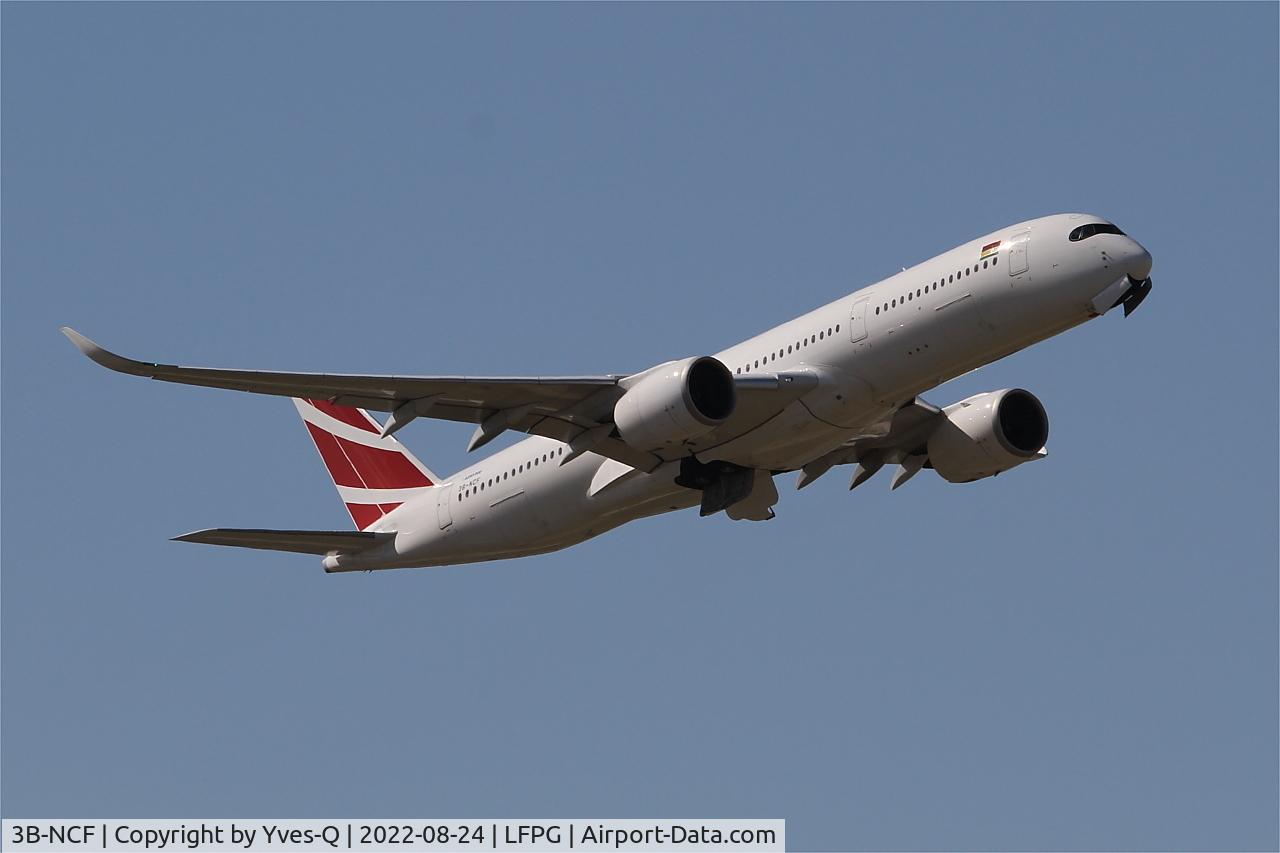 3B-NCF, 2019 Airbus A350-941 C/N 365, Airbus 350-941, Climbing from rwy 09R, Roissy Charles De Gaulle airport (LFPG-CDG)