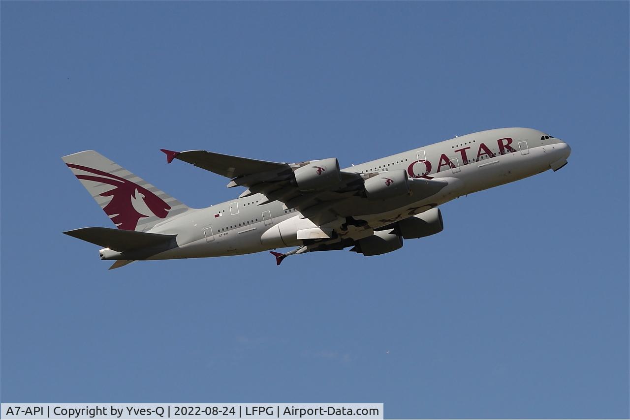A7-API, 2017 Airbus A380-861 C/N 0235, Airbus A380-861Airbus A330-203, Climbing from rwy 09R, Roissy Charles De Gaulle airport (LFPG-CDG)