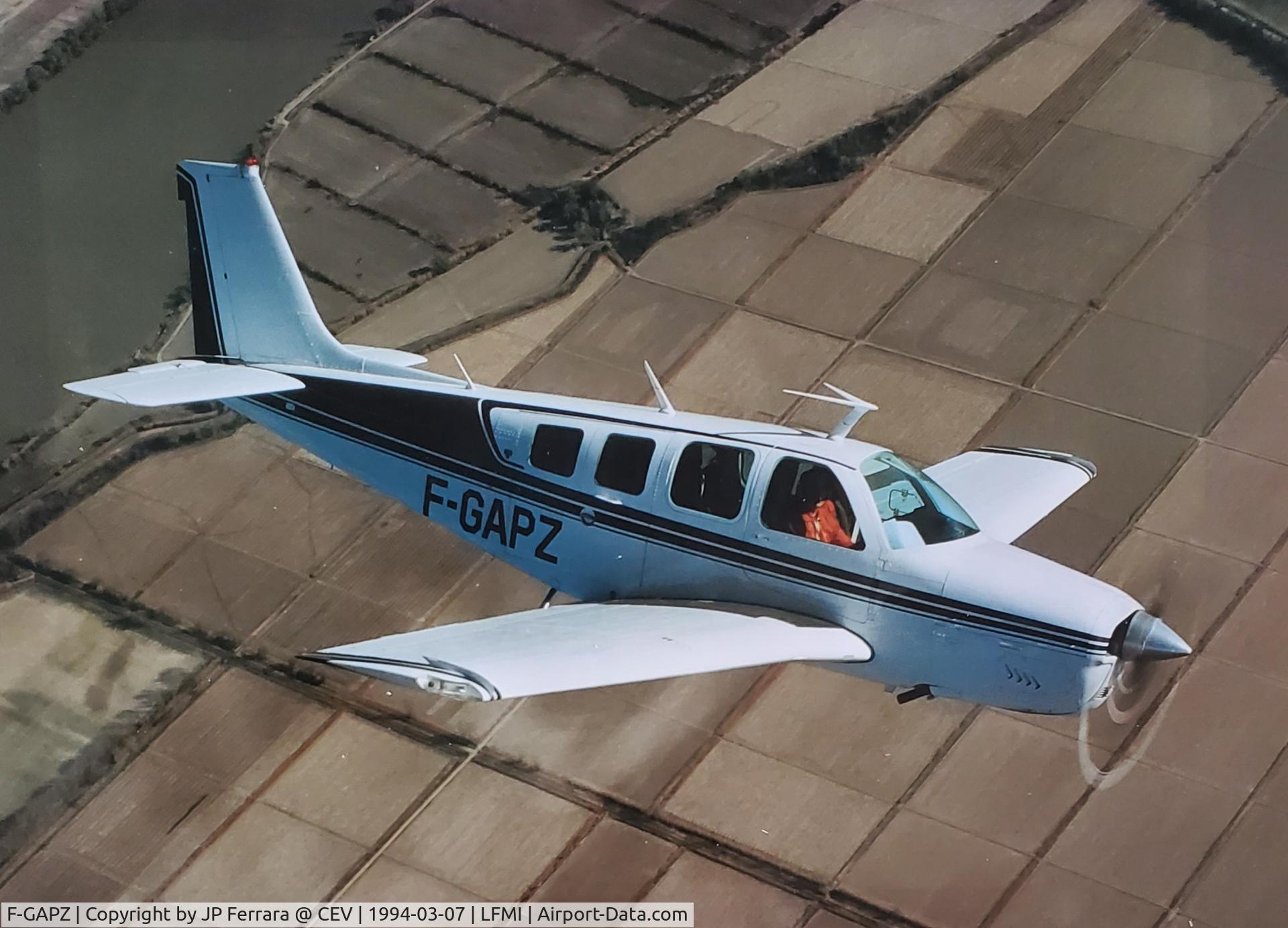 F-GAPZ, 1977 Beech A36 Bonanza 36 C/N E-1086, Pic taken during a test flight