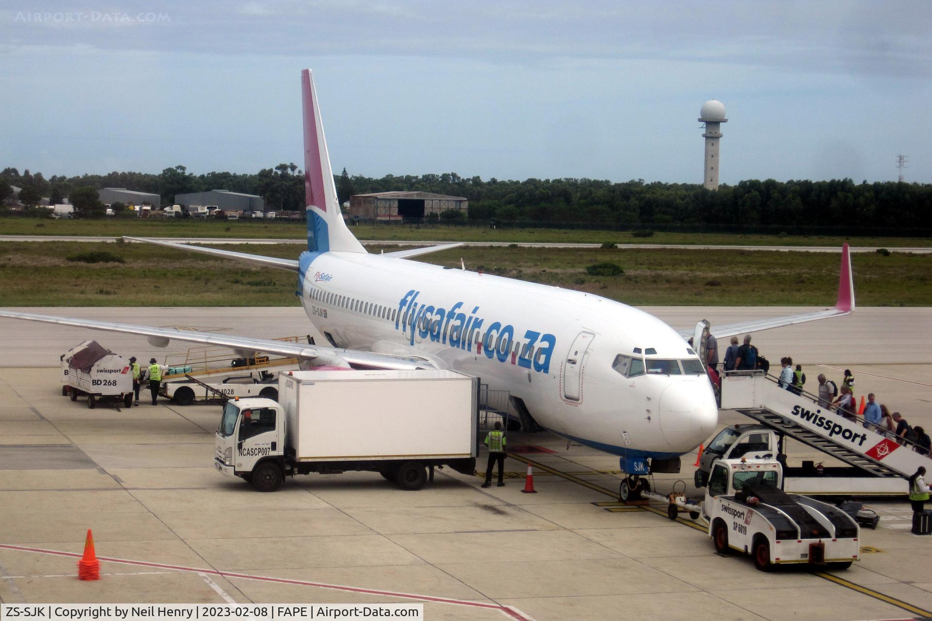 ZS-SJK, Boeing 737-8BG C/N 32355, ZS-SJK loading at PLZ on 08 Feb 2023