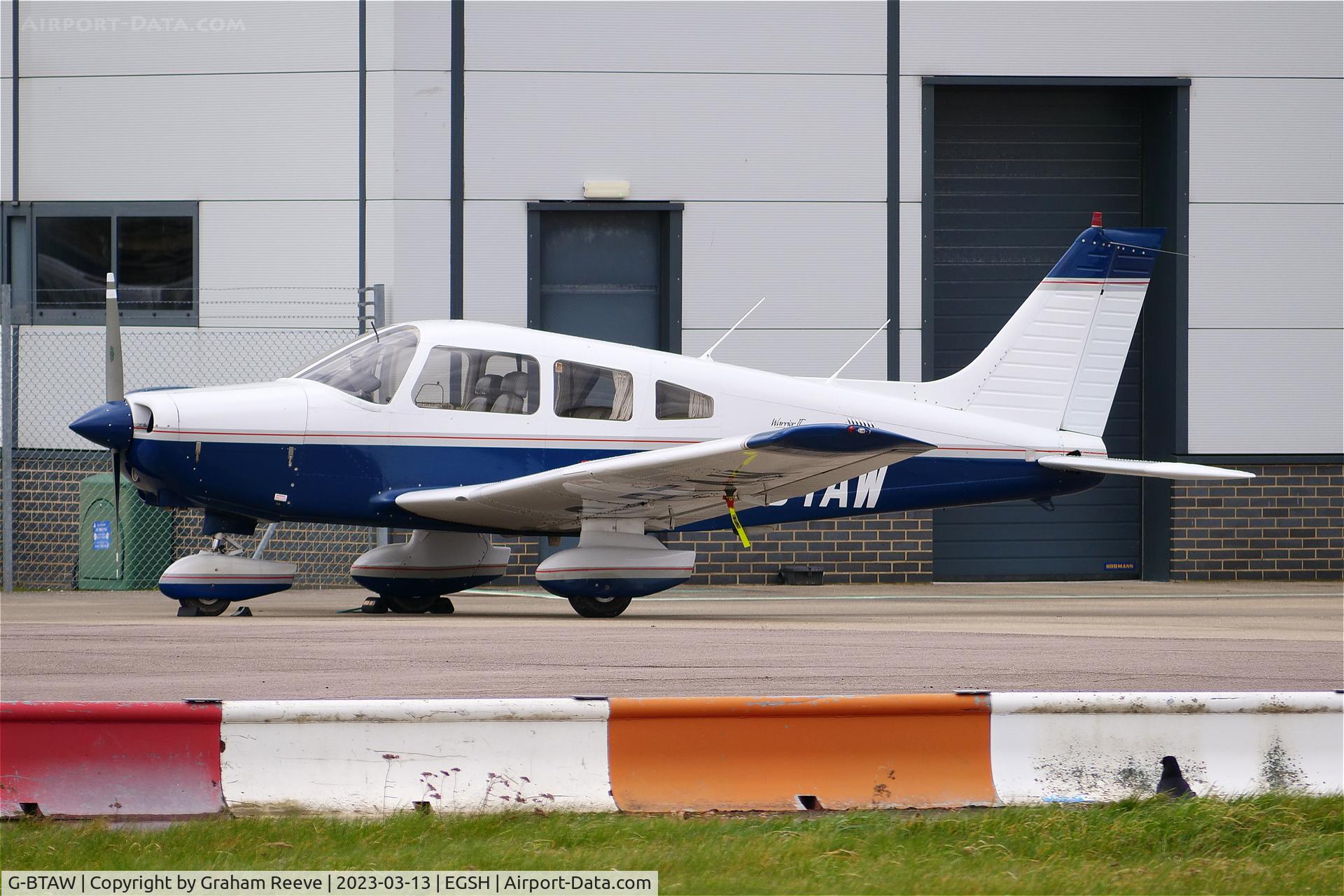 G-BTAW, 1986 Piper PA-28-161 C/N 28-8616031, Parked at Norwich.