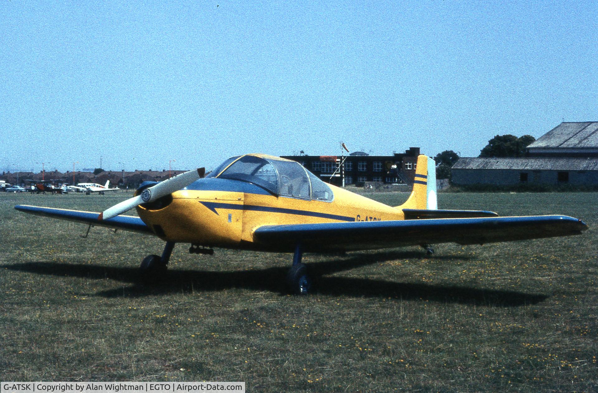 G-ATSK, 1966 Rollason Druine D-62B Condor C/N RAE/613, Rochester Airshow, Kent, United Kingdom.  July 1970