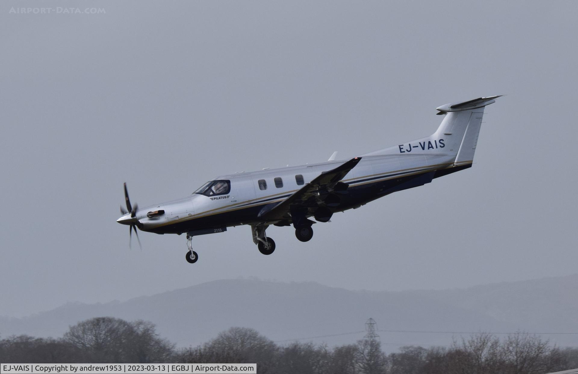 EJ-VAIS, 2021 Pilatus PC-12/47E C/N 2115, EJ-VAIS at Gloucestershire Airport.