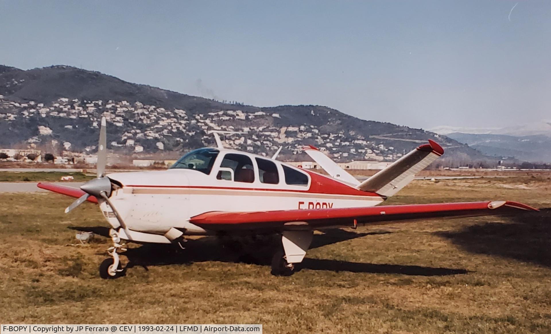 F-BOPY, Beech V35 Bonanza C/N D-8383, The '35 F-BOPY was owned by the Antibes & Monaco Aero Club at that date