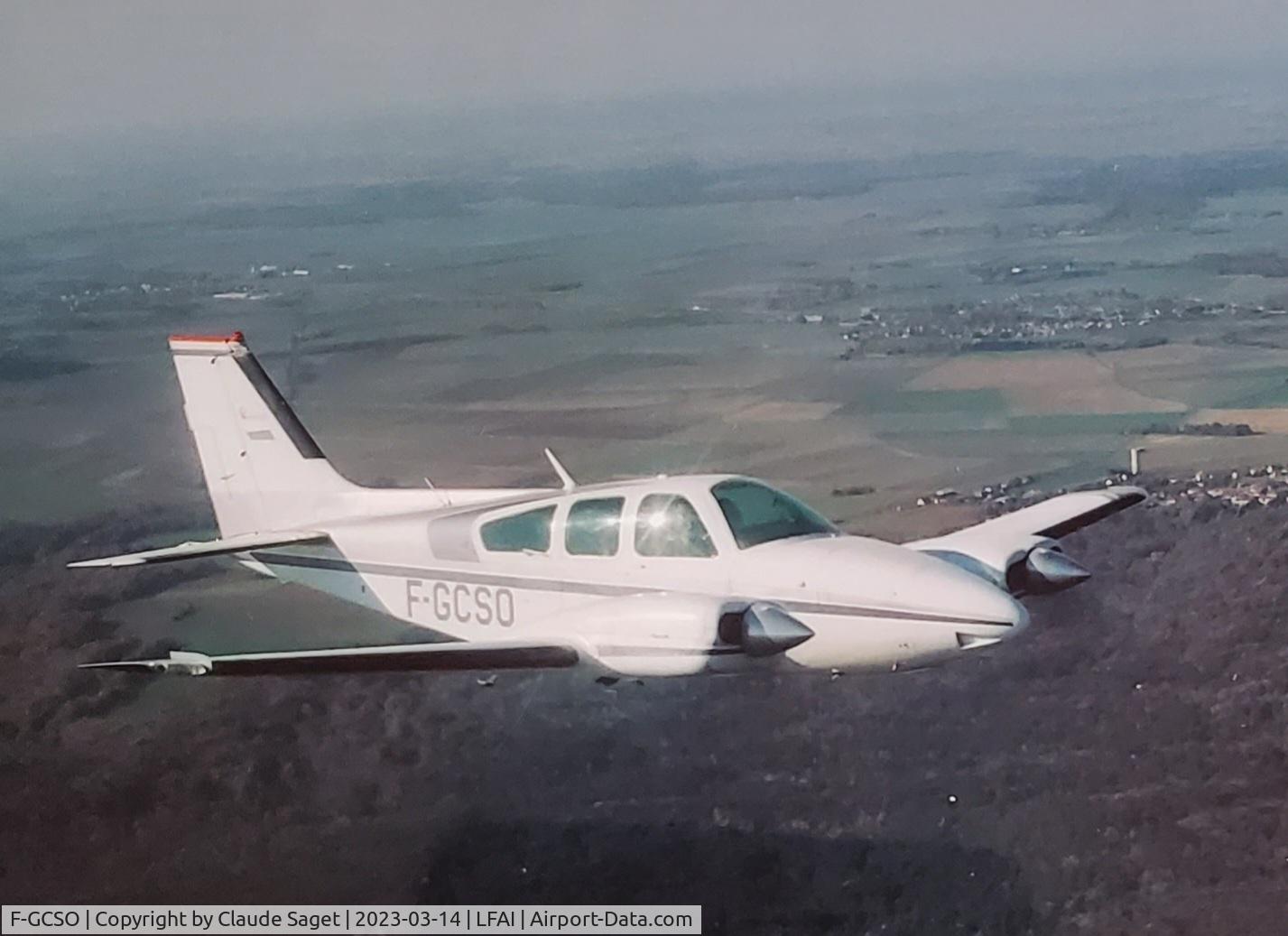 F-GCSO, 1980 Beech Aircraft 95 B55 C/N TC2311, Pic taken when chasing the Bonanza 36 F-BTMN between LFNE and LFAI