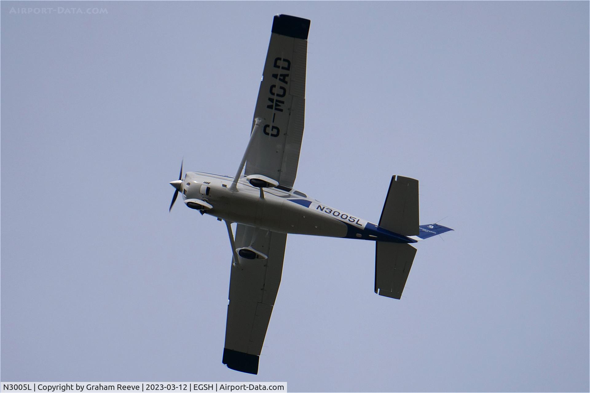 N3005L, 2022 Cessna T206H Turbo Stationair Turbo Stationair C/N T206-09715, Over head Norwich fly on its US reg.