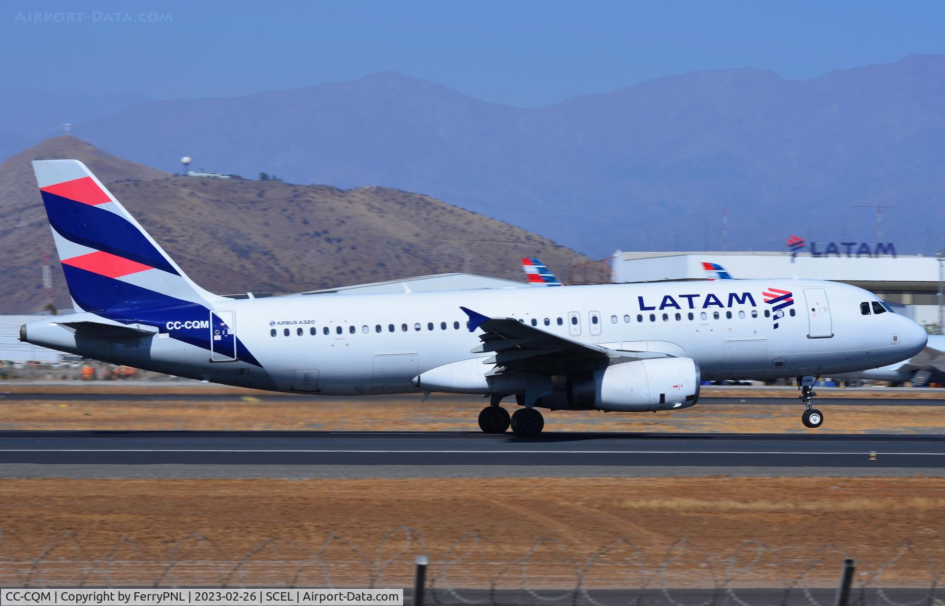 CC-CQM, 2007 Airbus A320-233 C/N 3280, LATAM A320 departing SCL