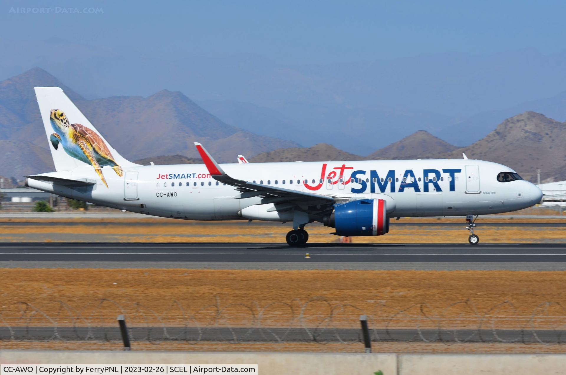 CC-AWO, 2019 Airbus A320-271N C/N 9476, Tortuga Verde of JetSmart departing