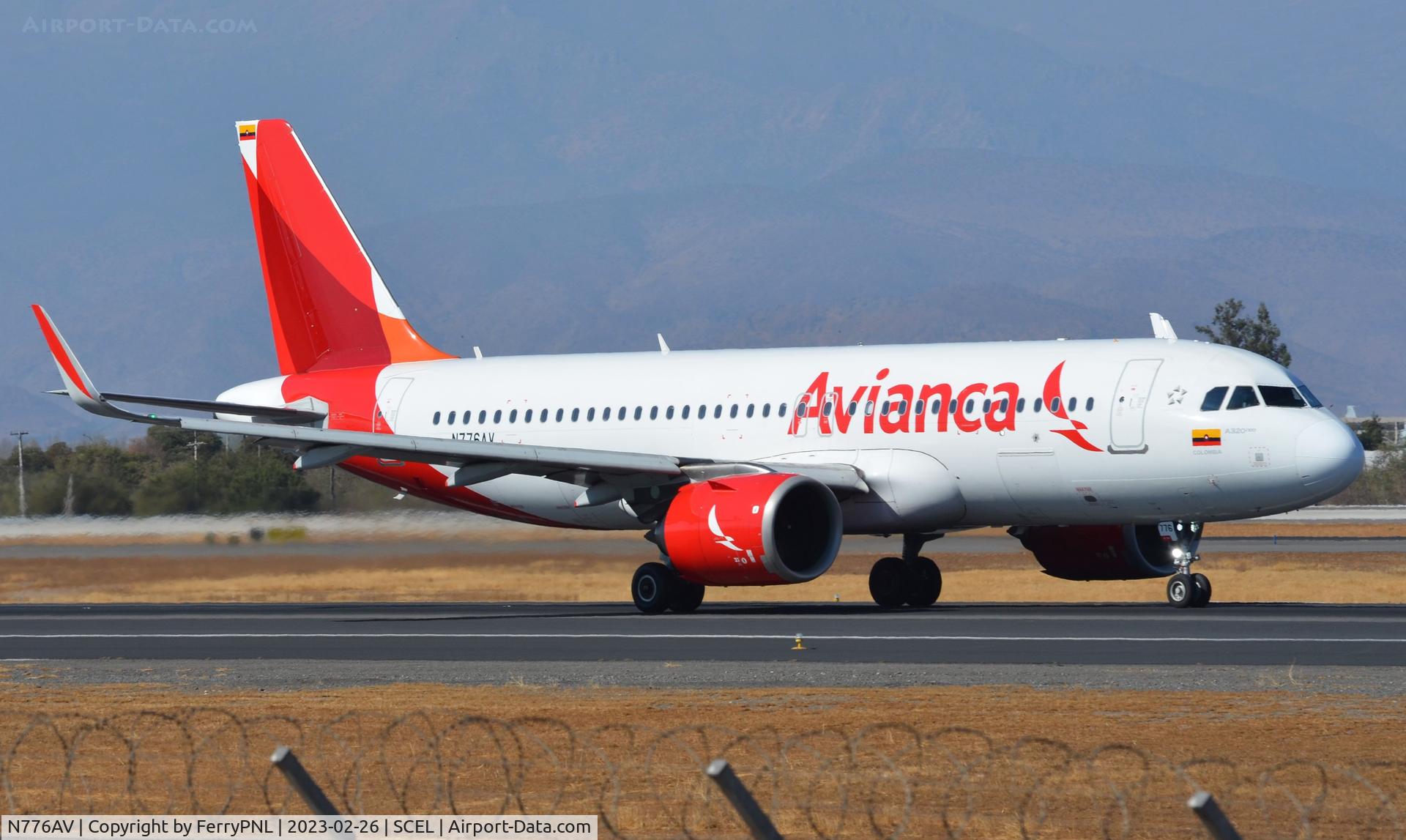 N776AV, 2018 Airbus A320-251N C/N 8280, Avianca A320N taking-off from SCL