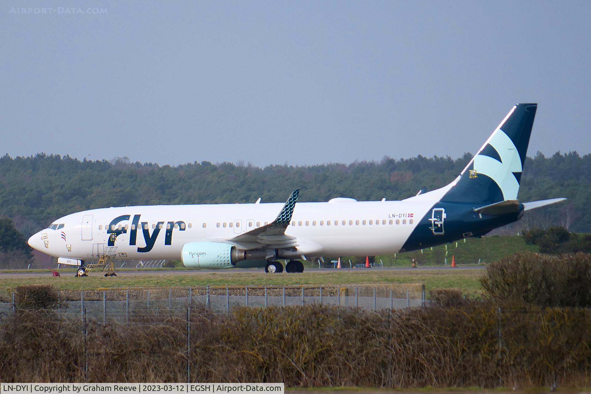 LN-DYI, 2010 Boeing 737-8JP C/N 40866, In storage at Norwich.