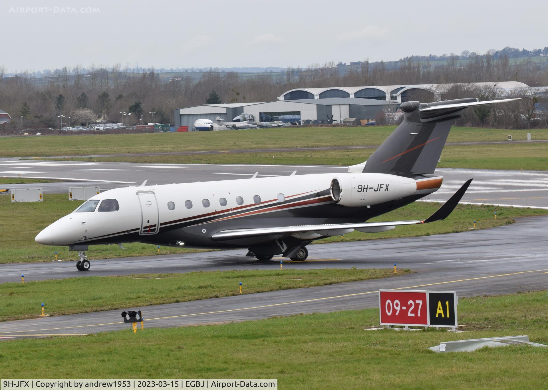 9H-JFX, 2021 Embraer EMB-550 Praetor 600 C/N 55020151, 9H-JFX at Gloucestershire Airport.