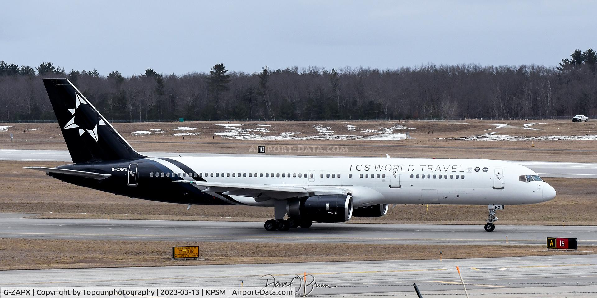 G-ZAPX, 2000 Boeing 757-256 C/N 29309, taxiing to RW16 for take off
