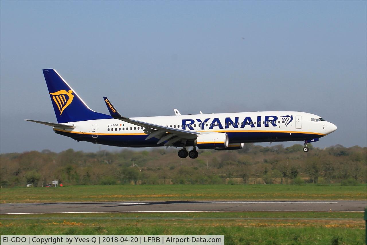 EI-GDO, 2017 Boeing 737-800 C/N 44808, Boeing 737-800, Landing rwy 07R, Brest-Bretagne airport (LFRB-BES)