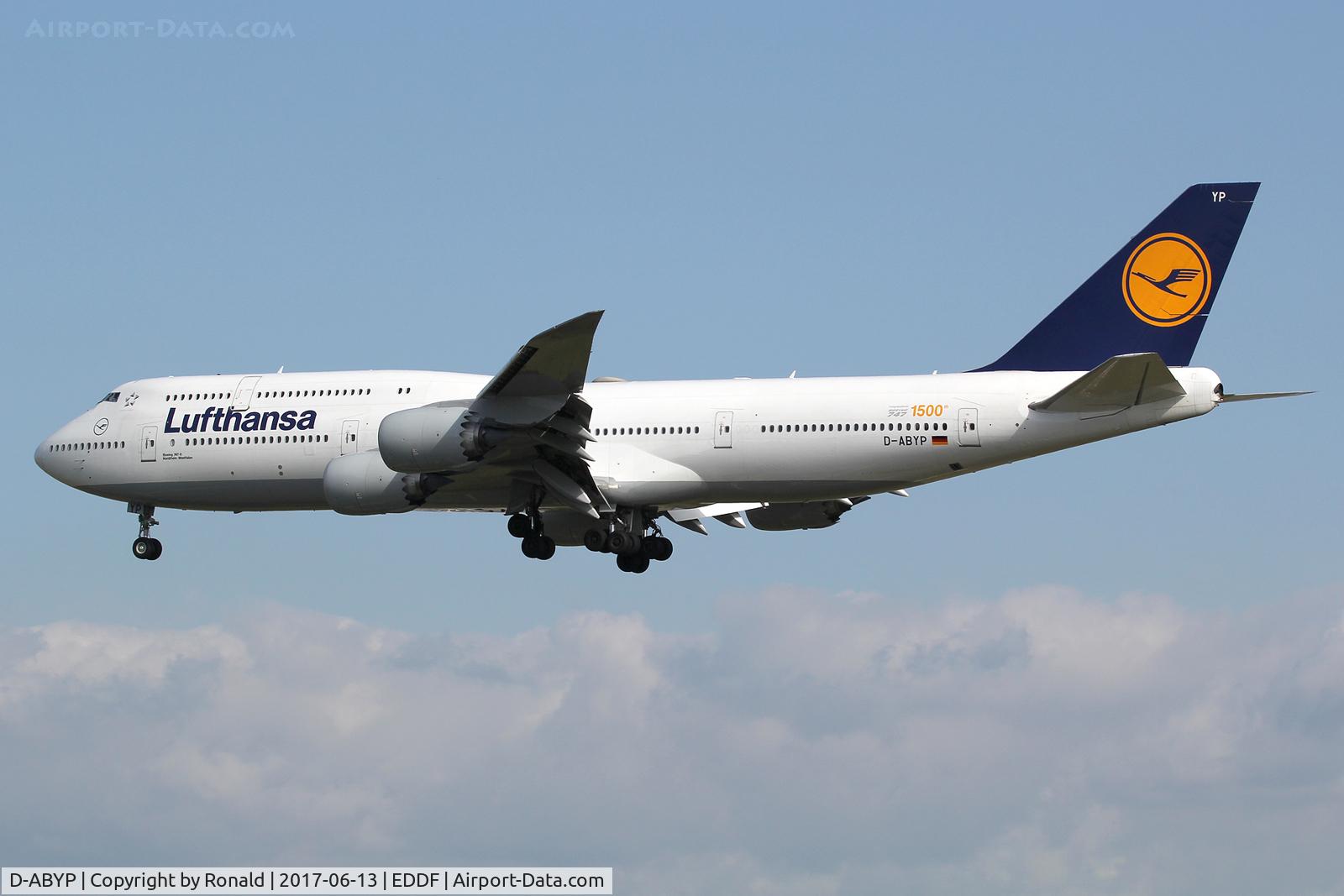 D-ABYP, 2014 Boeing 747-830 C/N 37839, at fra