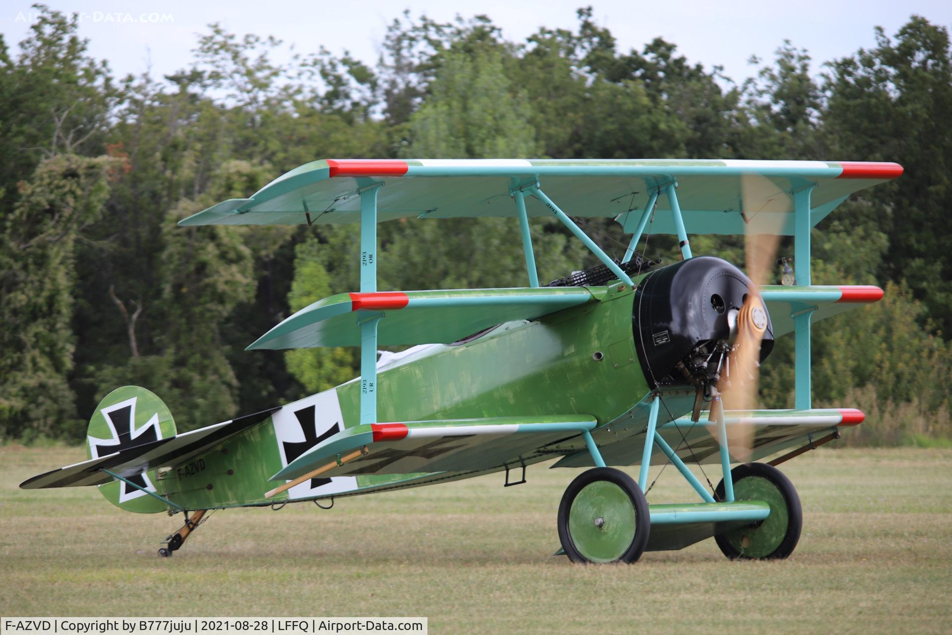 F-AZVD, Fokker Dr-1 Replica C/N 01-CP, during Ferté Alais 2021