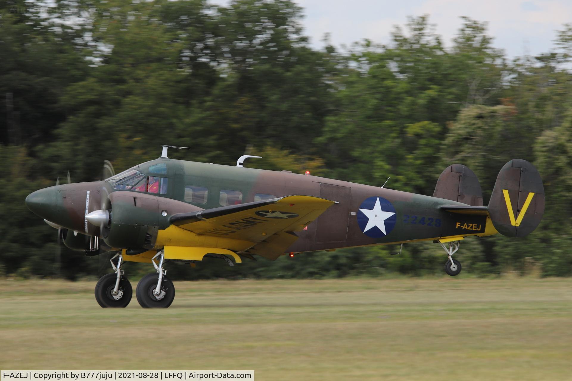 F-AZEJ, 1958 Beech E18S C/N BA-359, during Ferté Alais 2021
