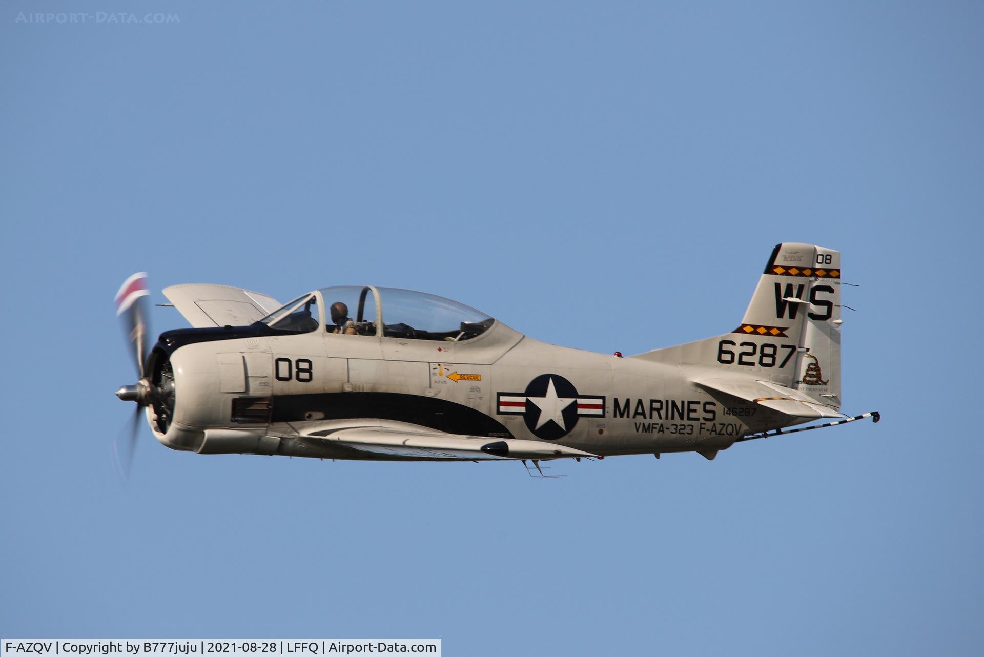 F-AZQV, 1957 North American T-28C Trojan C/N 252-50, during Ferté Alais 2021