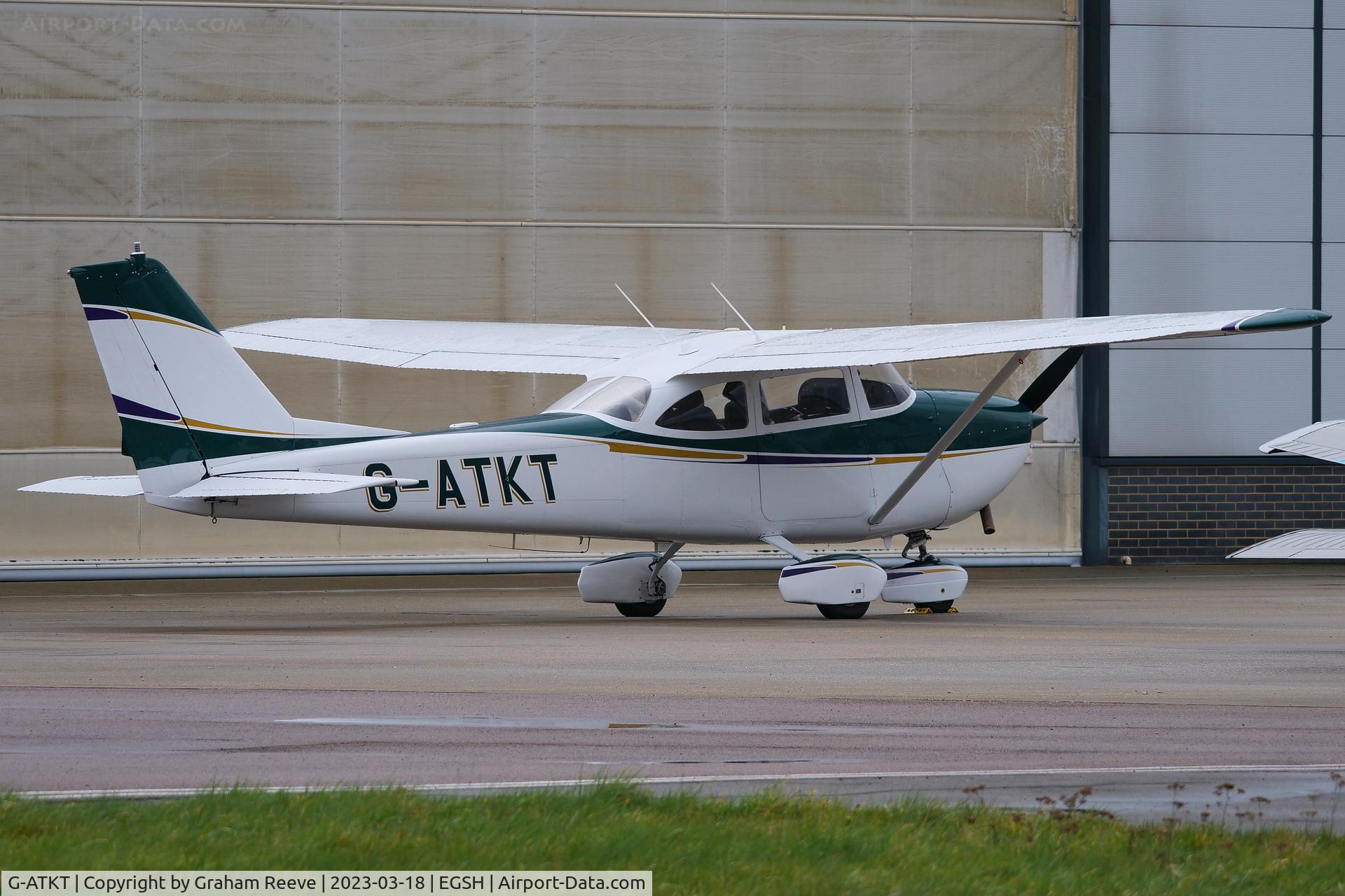 G-ATKT, 1965 Reims Cessna F172G Skyhawk C/N 0206, Parked at Norwich.