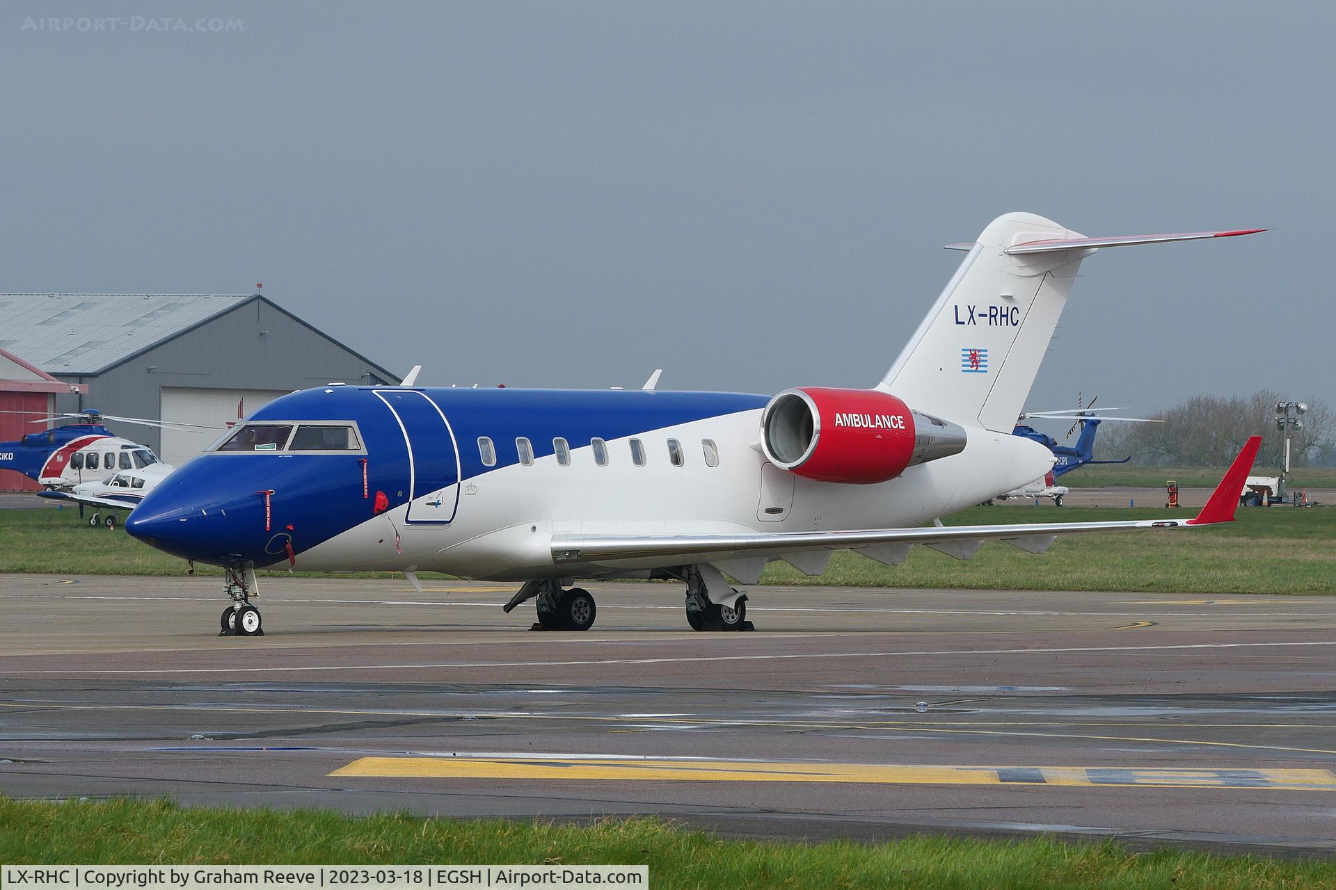 LX-RHC, Bombardier Challenger 605 C/N 5784, Parked at Norwich.