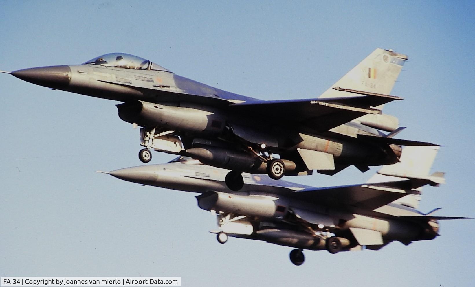 FA-34, 1980 SABCA F-16A Fighting Falcon C/N 6H-34, Slide scan