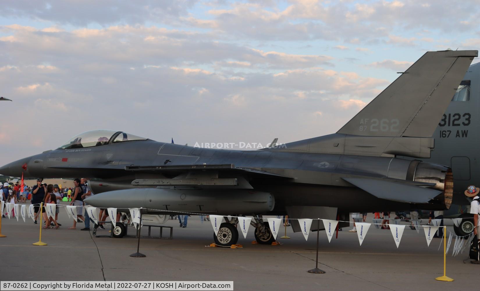 87-0262, 1987 General Dynamics F-16C Fighting Falcon C/N 5C-523, USAF F-16C zx