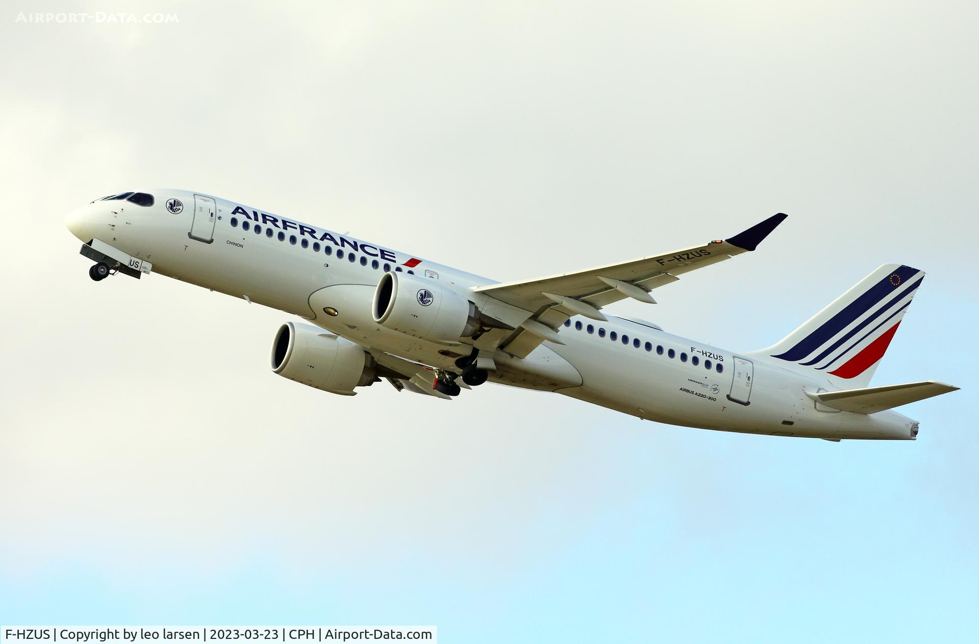 F-HZUS, 2022 Airbus A220-300 C/N 55200, Copenhagen 23.3.2023