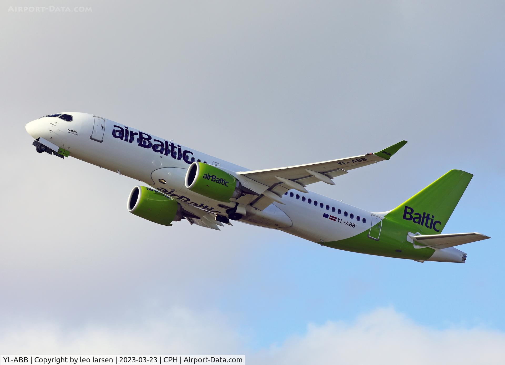 YL-ABB, 2021 Airbus A220-300 C/N 55126, Copenhagen 23.3.2023
