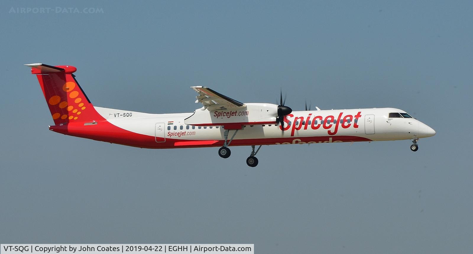 VT-SQG, 2019 De Havilland Canada DHC-8 Dash 8 Dash 8 C/N 4395, Arriving runway 08 on delivery