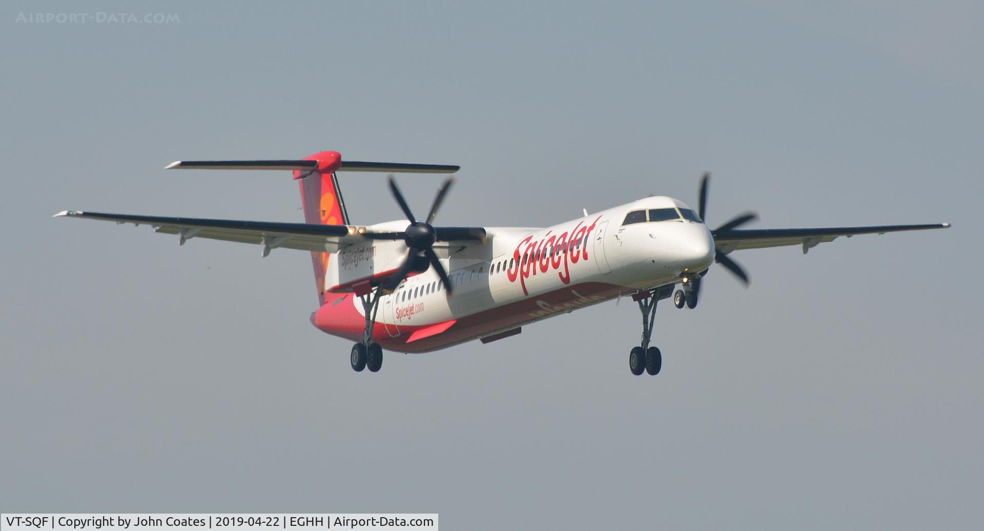 VT-SQF, 2019 De Havilland Canada DHC-8 Dash 8 Dash 8 C/N 4592, Approach to runway 08 on delivery