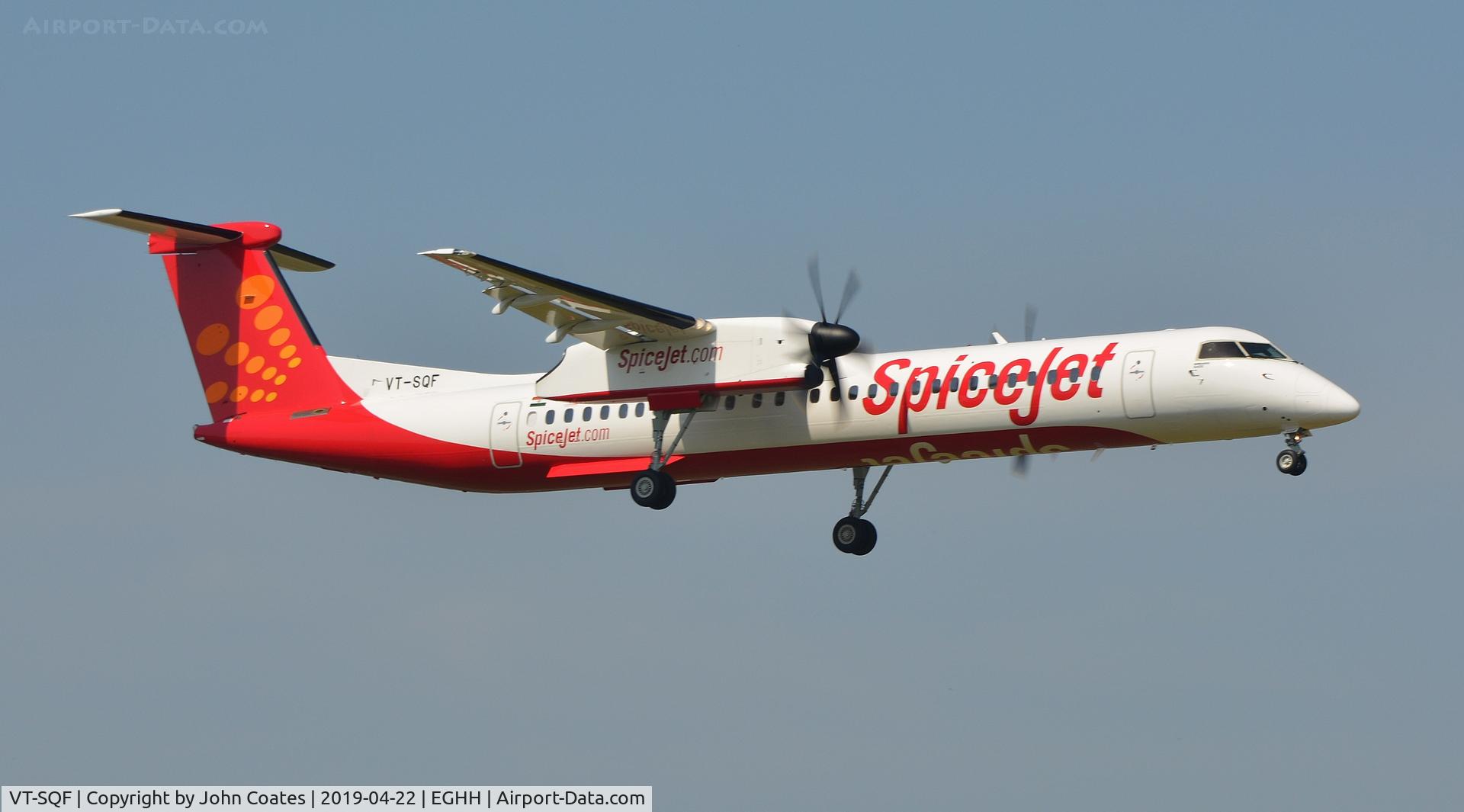 VT-SQF, 2019 De Havilland Canada DHC-8 Dash 8 Dash 8 C/N 4592, Arriving on runway 08 on delivery
