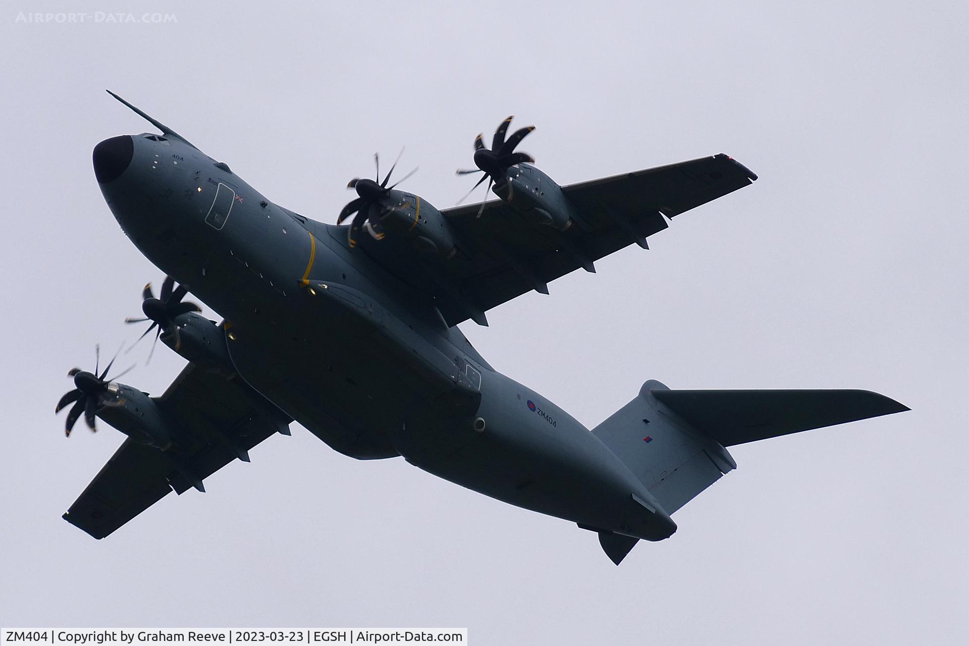 ZM404, 2015 Airbus A400M-180 Atlas C.1 C/N 021, In the circuit at Norwich.