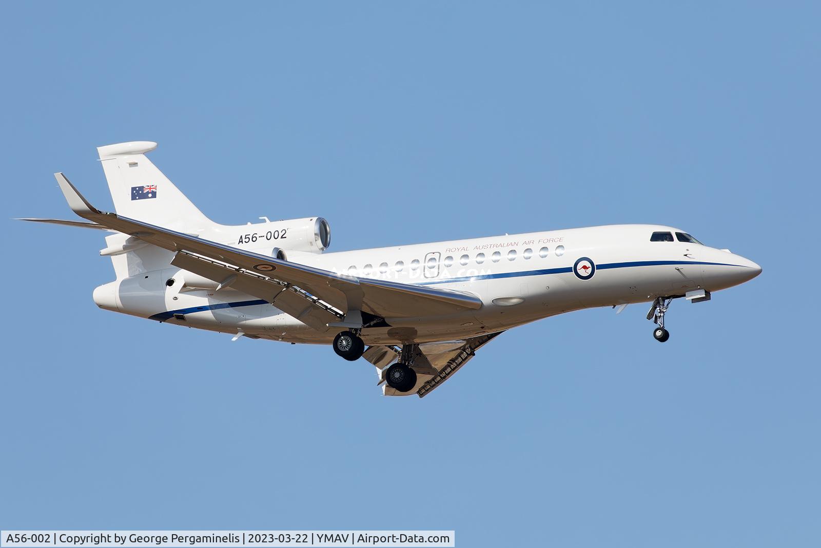 A56-002, 2018 Dassault Falcon 7X C/N 284, Short final, runway 18.