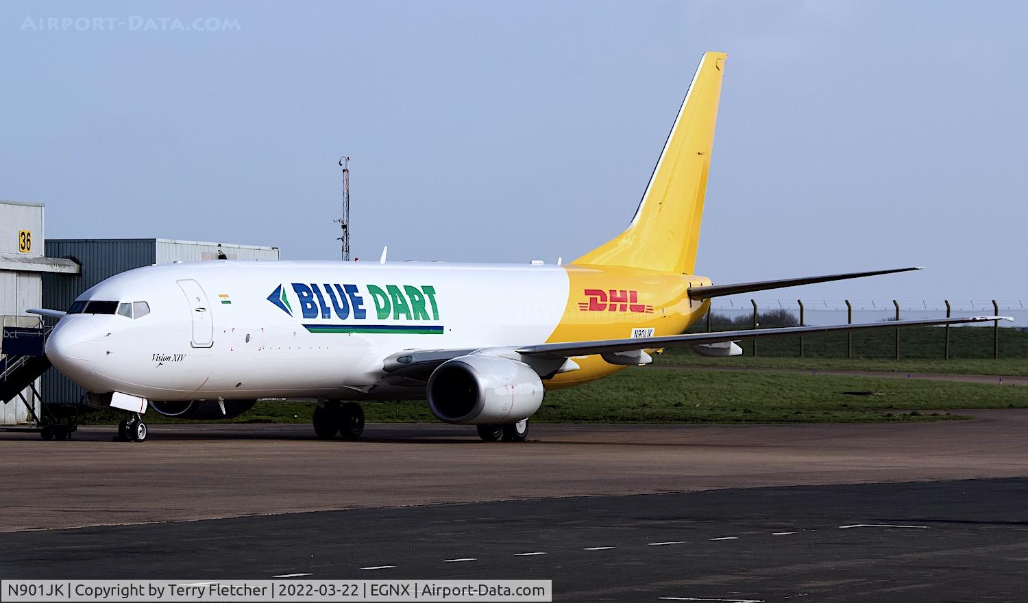 N901JK, 2000 Boeing 737-84P C/N 30474, At East Midlands Airport - In Blue Dart / DHL colors