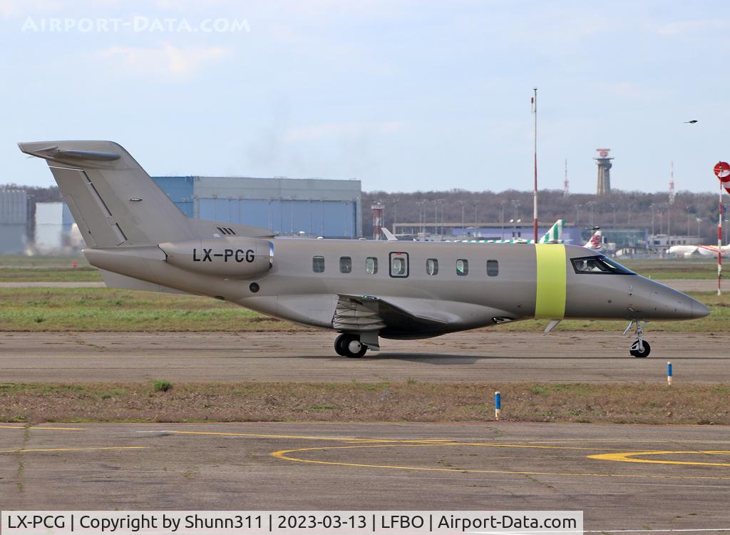 LX-PCG, 2021 Pilatus PC-24 C/N 237, Taxiing to the General Aviation area...