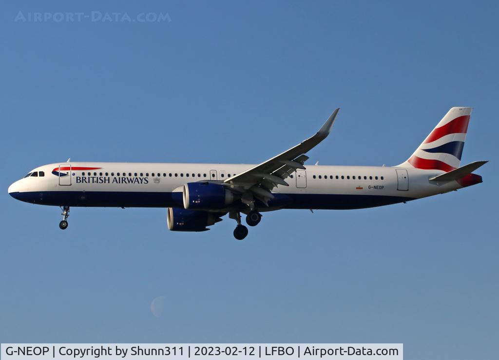 G-NEOP, 2019 Airbus A321-251NX C/N 8469, Landing rwy 14R