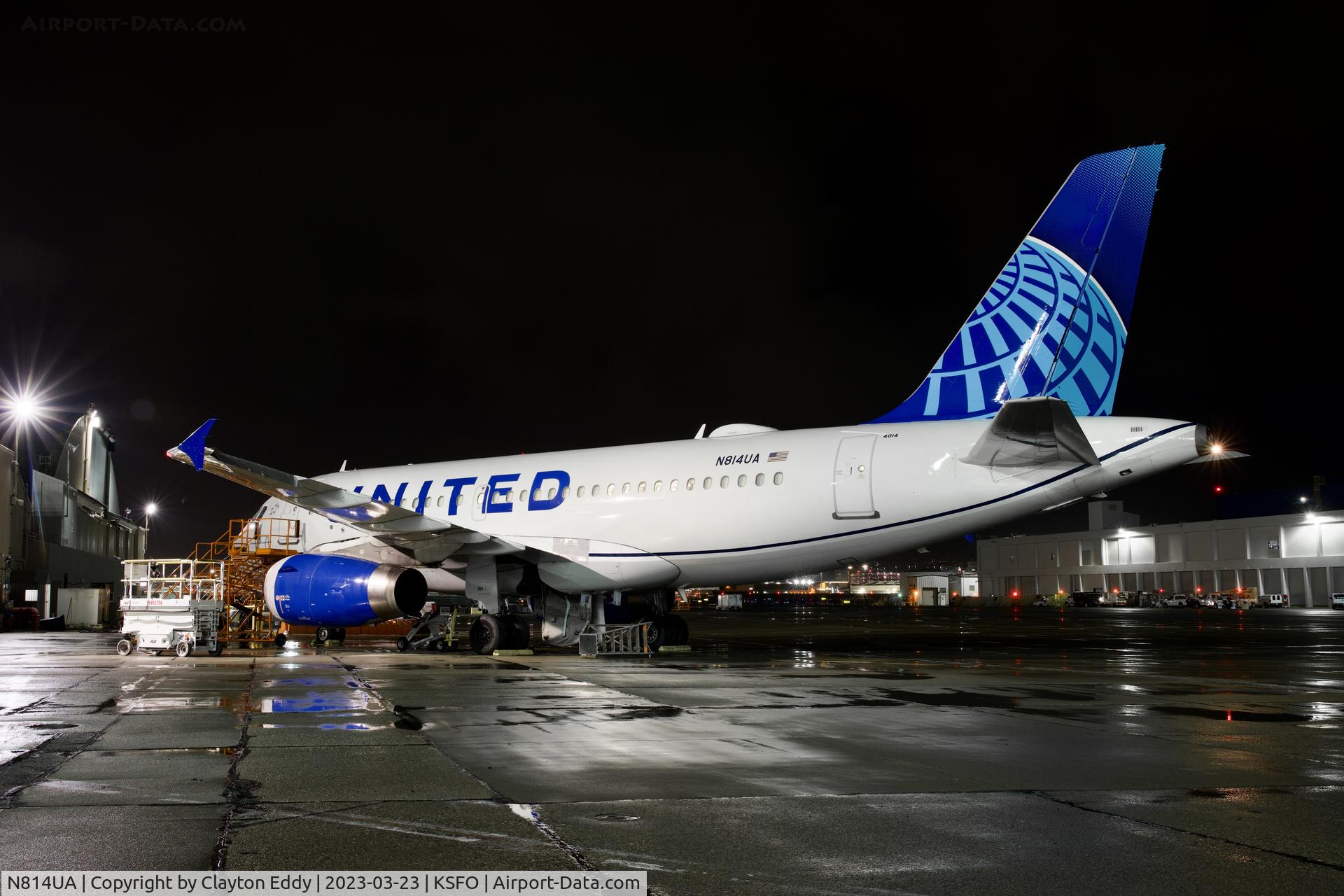 N814UA, 1998 Airbus A319-131 C/N 862, SFO 2023.