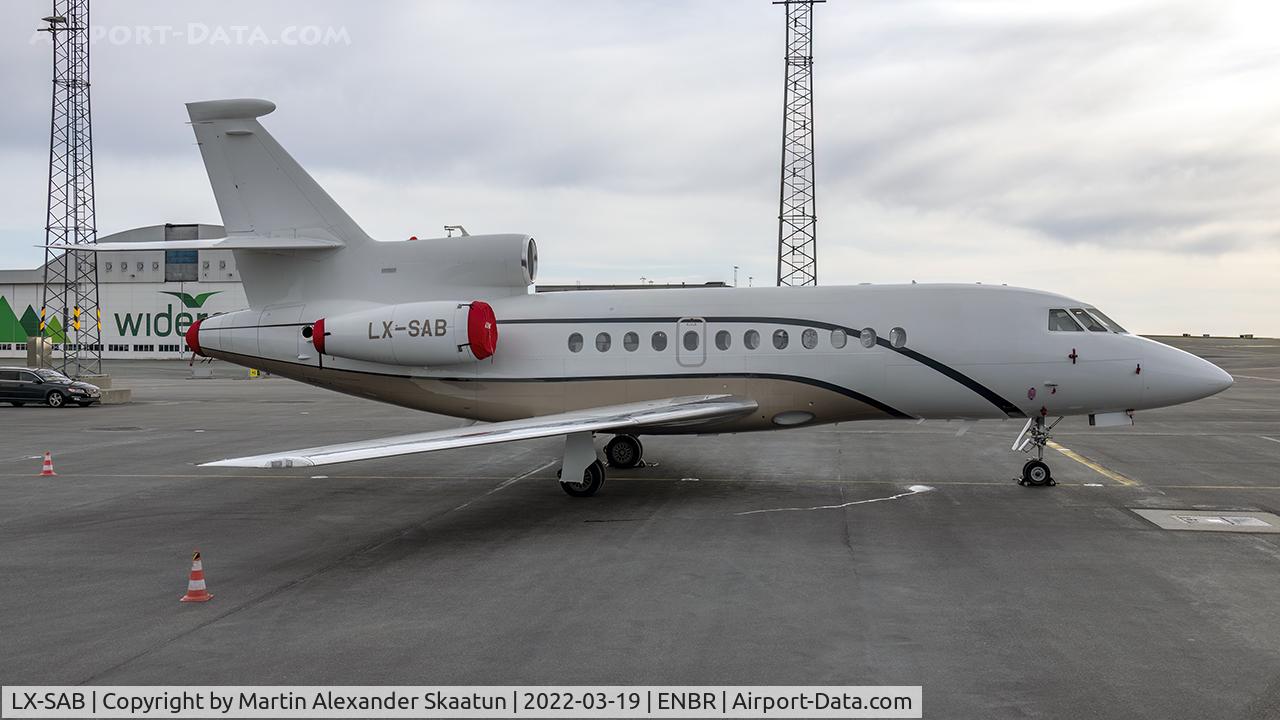 LX-SAB, 2008 Dassault Falcon 900DX C/N 619, Parked.