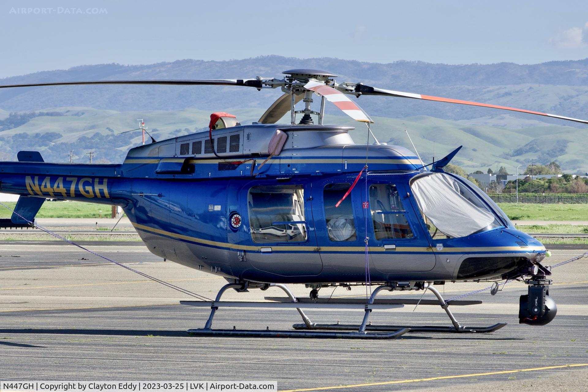 N447GH, 1997 Bell 407 C/N 53213, Livermore Airport in California 2023.